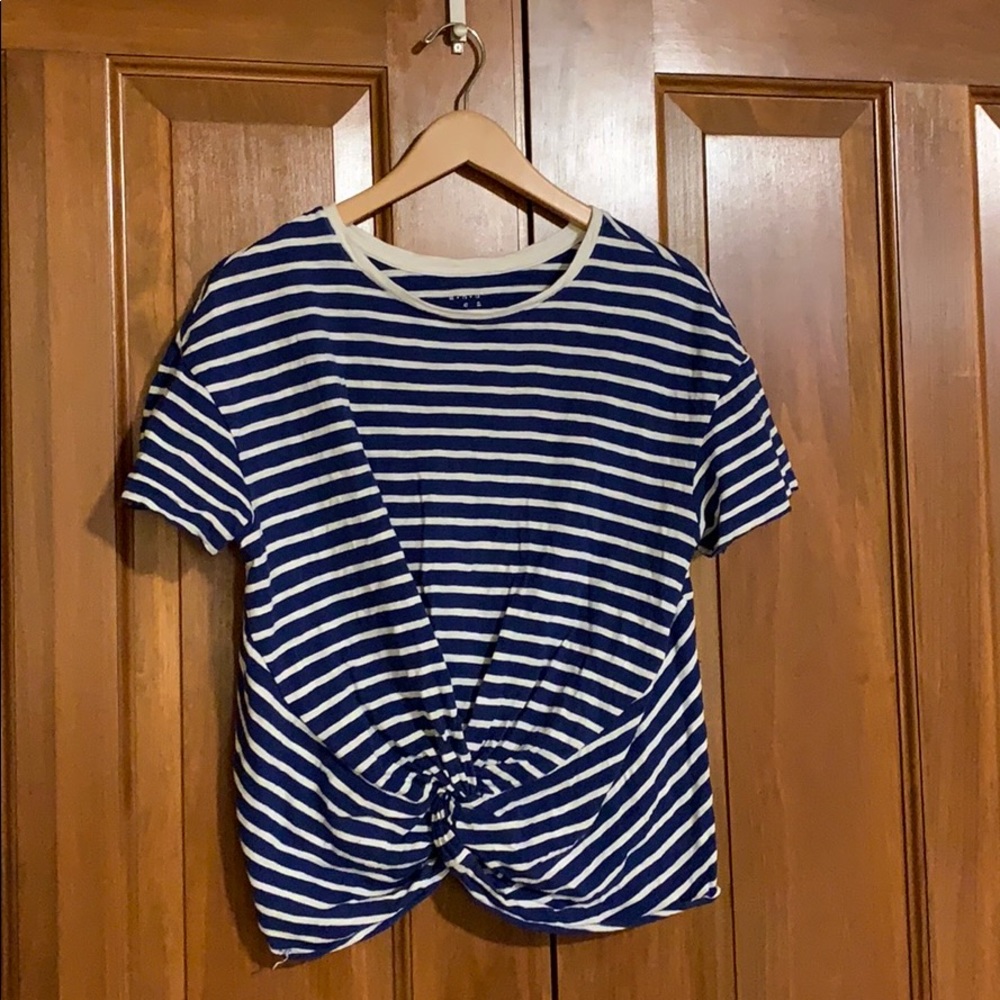 A New Day Blue and White Striped Shirt
